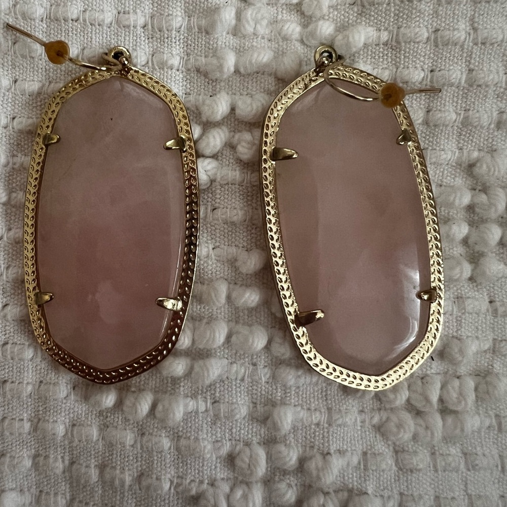 Kendra Scott Blush and Gold Statement Earrings